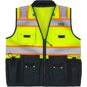 ANSI Class 2 Deluxe Black Bottom Surveyors Vest